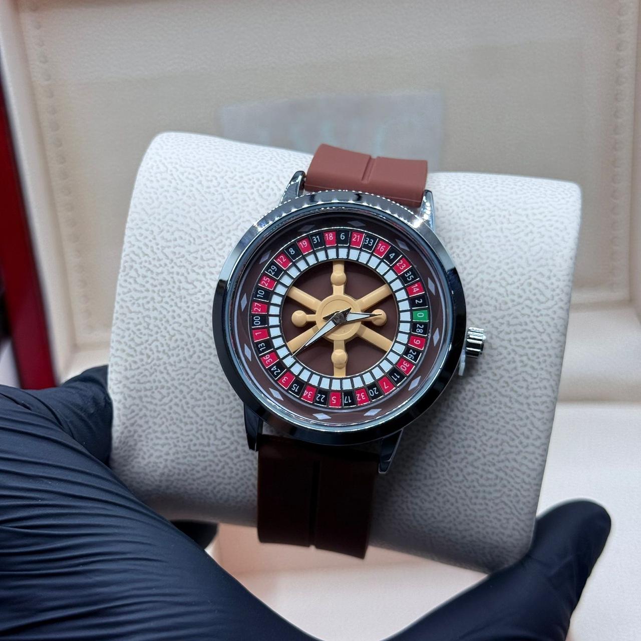 casino watch with Brown strap