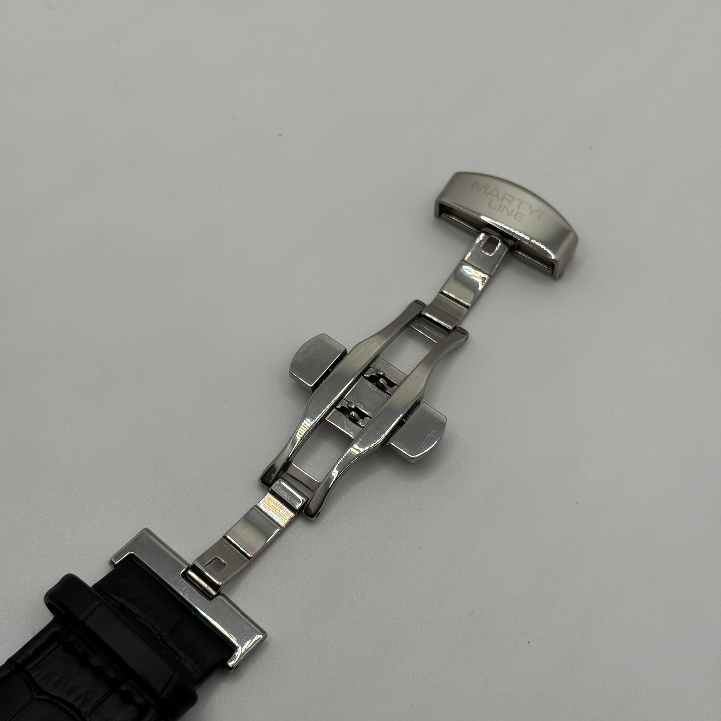 MARTIN black dial with black leather strap watch