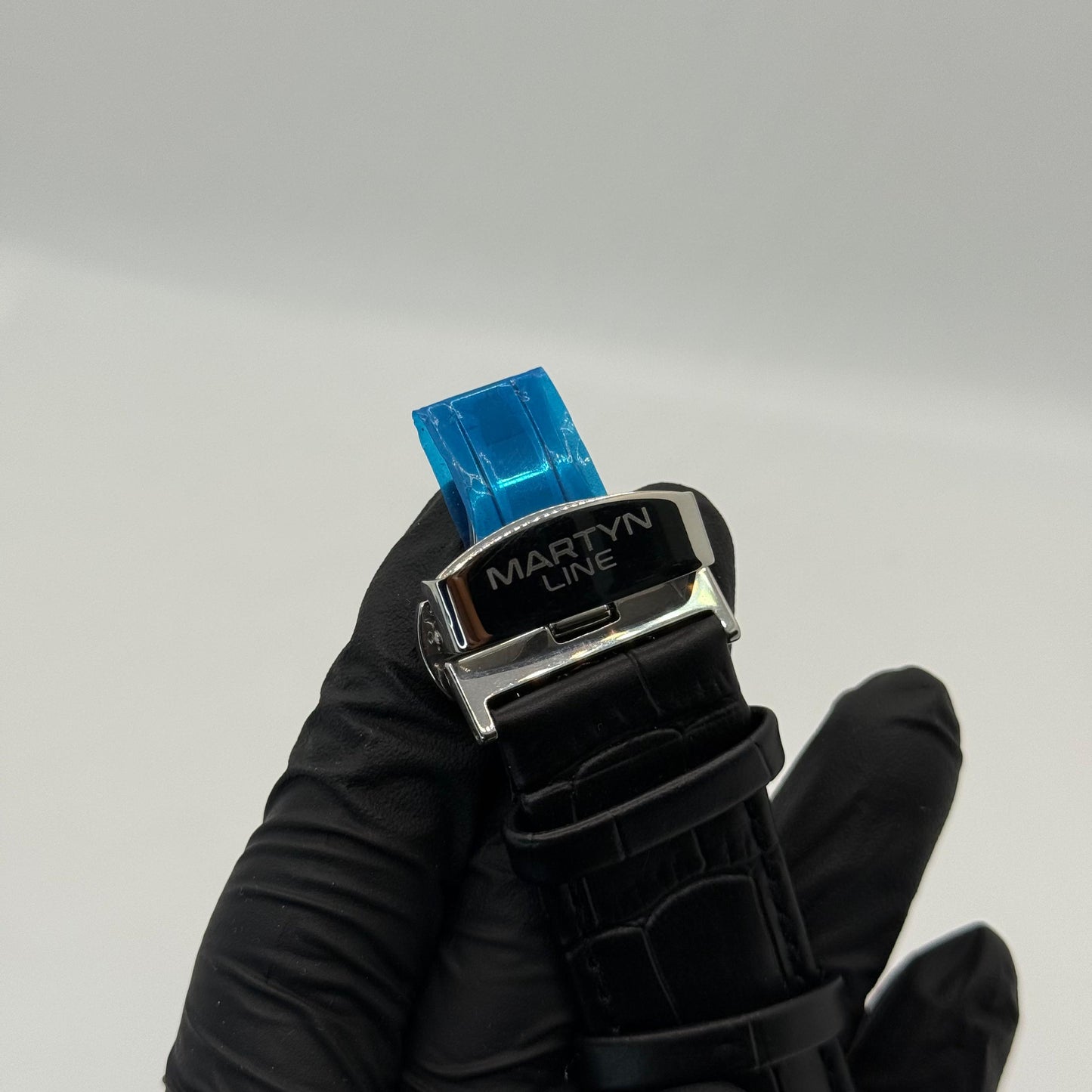 MARTIN black dial with black leather strap watch