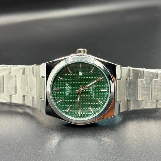 TISSOT PRX Green dial with silver chain