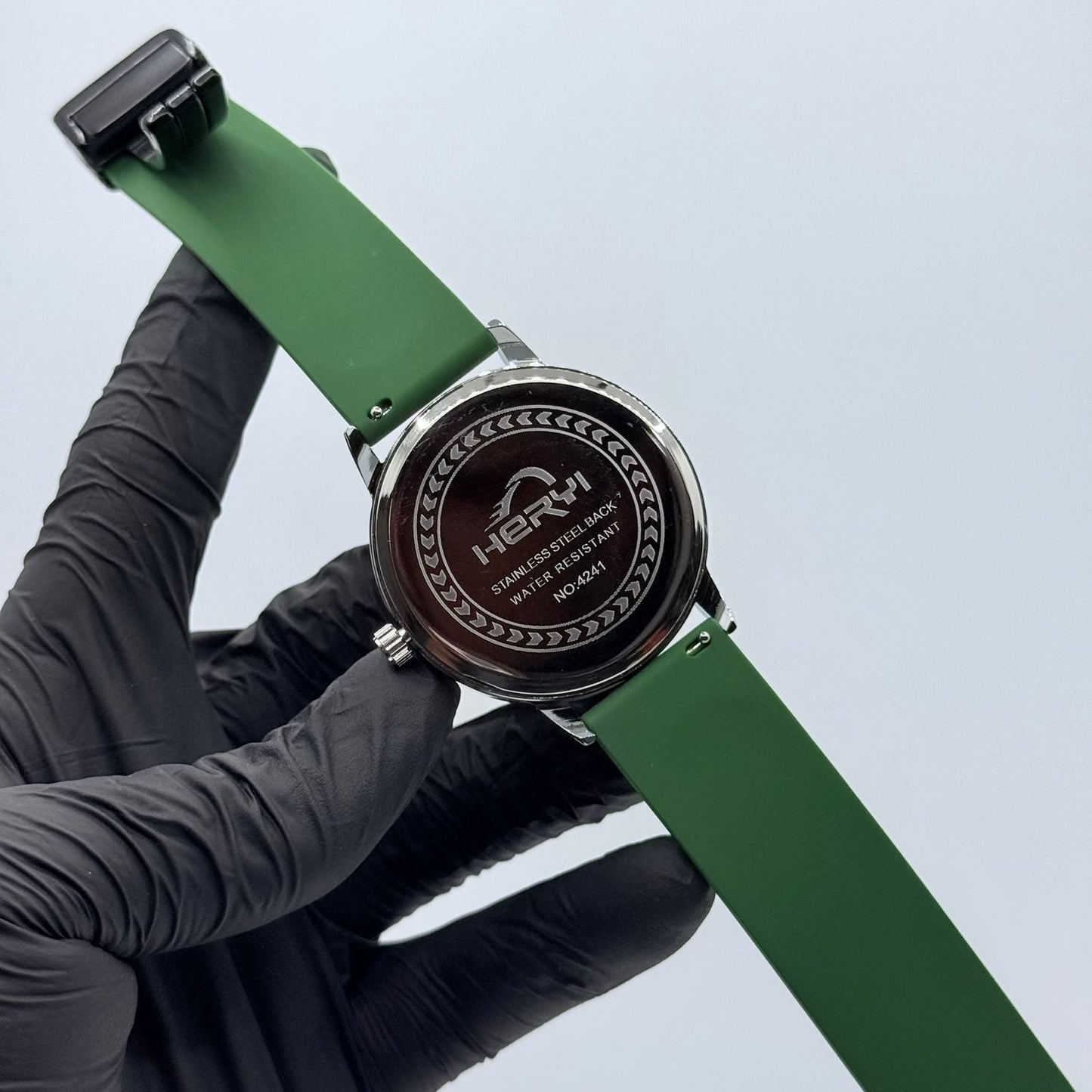 casino watch with green strap