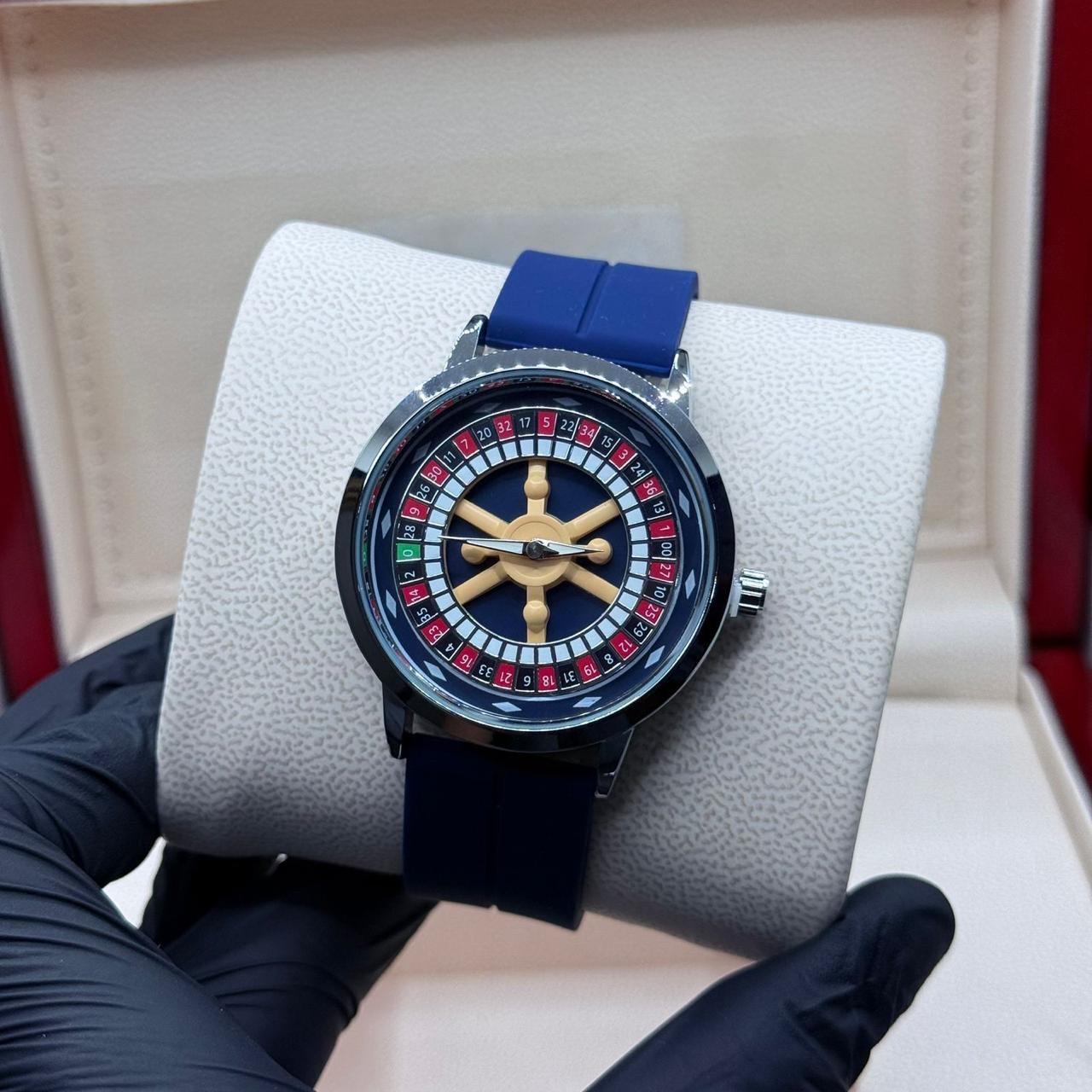 casino watch with blue strap