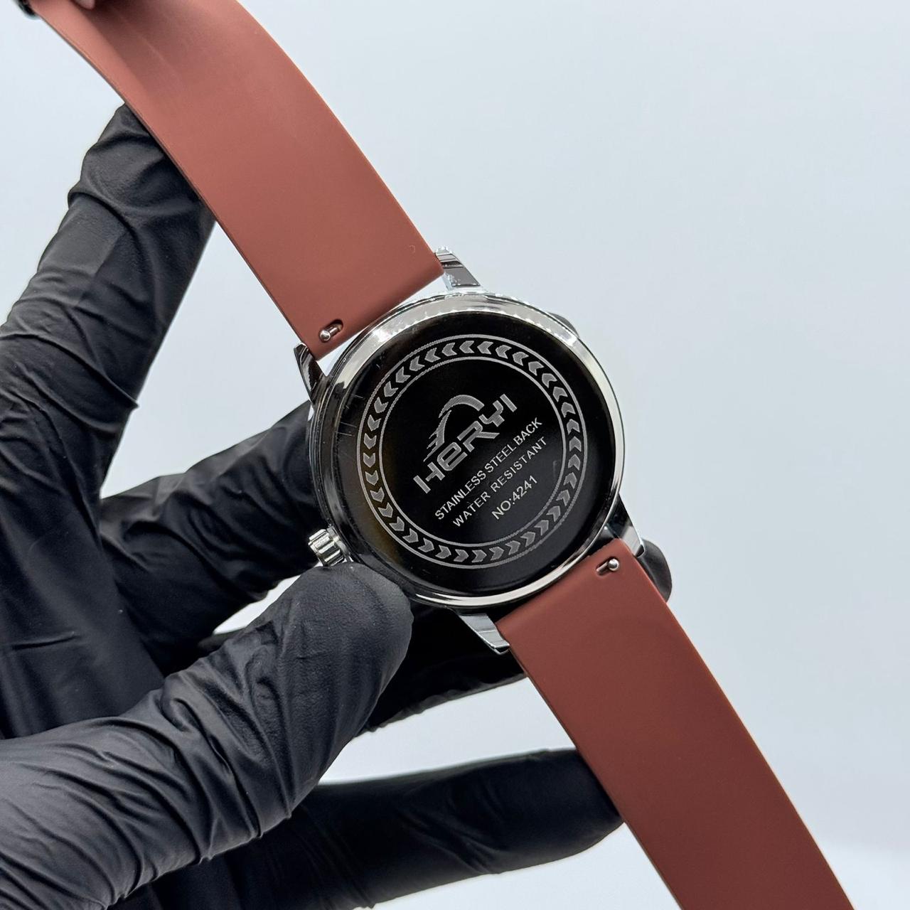 casino watch with Brown strap