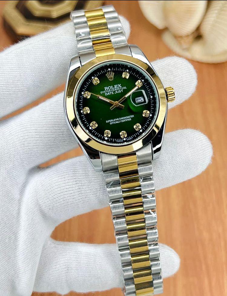 rolex Truetone with green dial SEMI AUTO