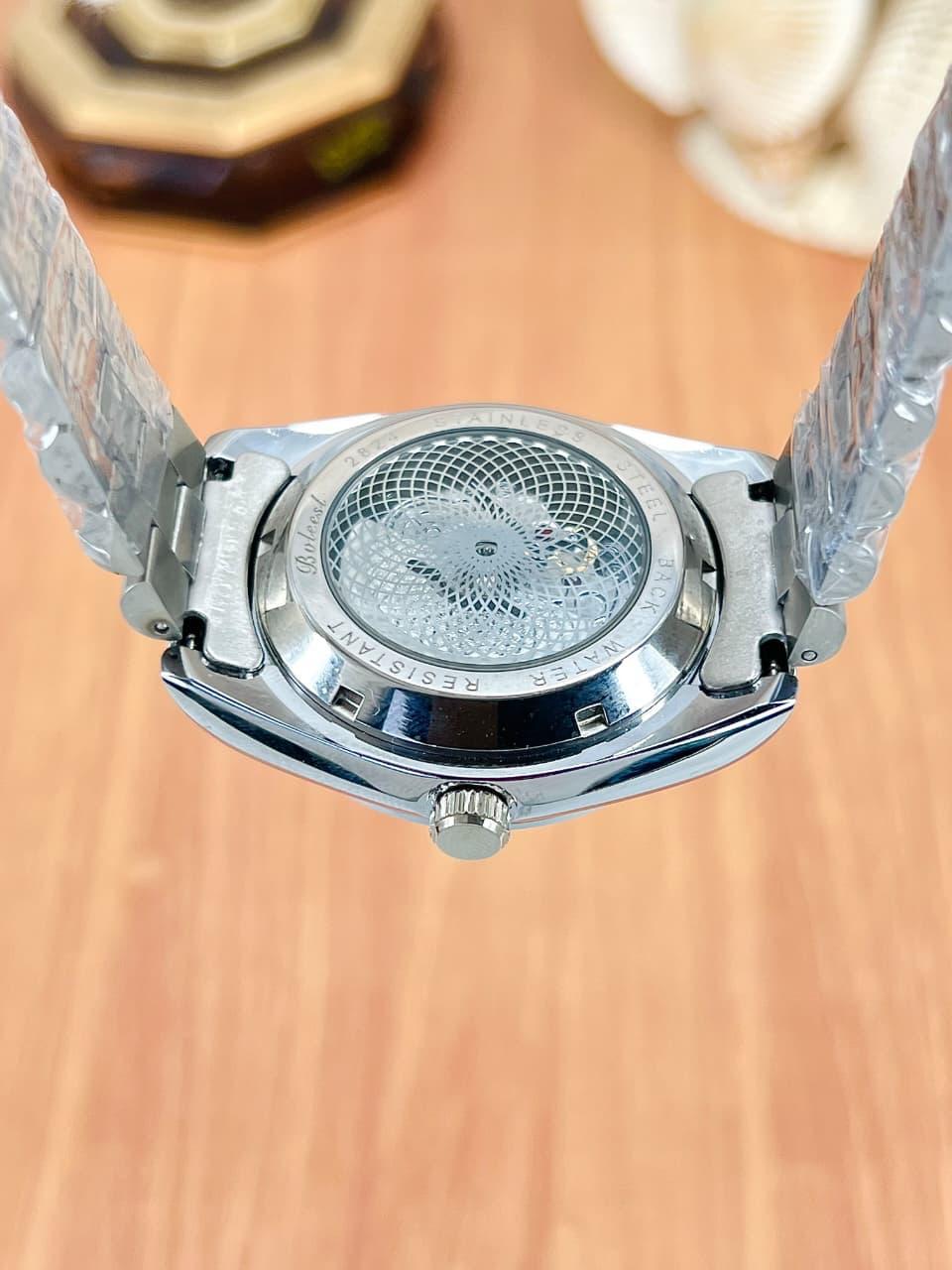 rolex silver with green  dial SEMI AUTO